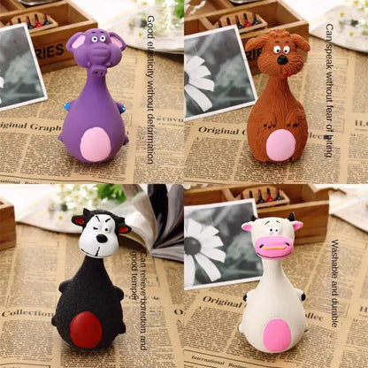 Latex Dog Toys Sound Squeaky Elephant/Cow Animal Chew Pet Rubber Vocal Toys For Small Large Dogs Bite Resistant Interactive Toys