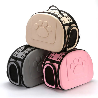 EVA Foldable Portable Pet Carriers Bag Multihole Breathable Dog Cat Carrier Bags Outdoor Travel Pets Cats Handbag Safety Zippers