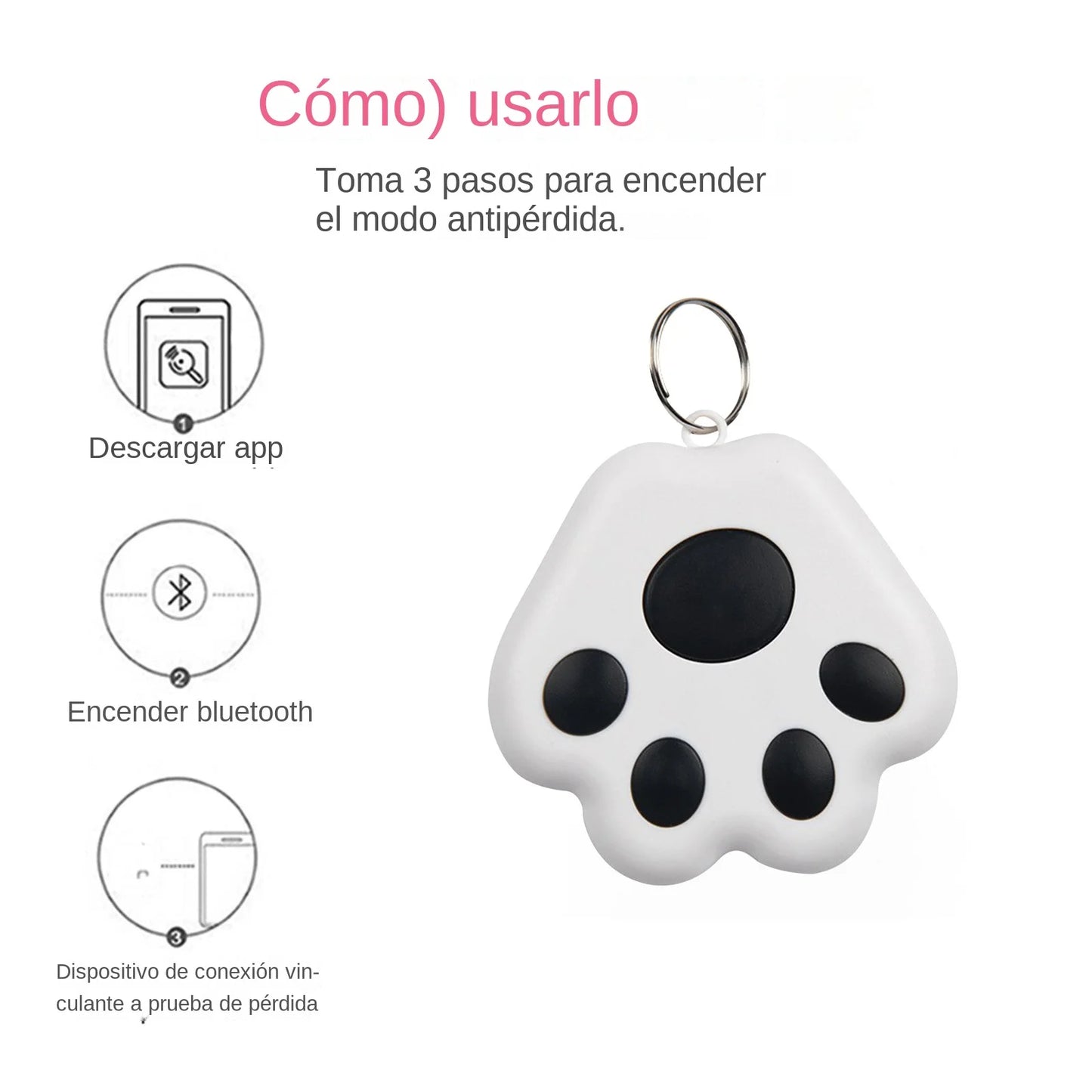 Mini Smart GPS Bluetooth Tracker Anti-Lost Device Dog Paw Shape Pet Kids Bag Wallet Keys Wireless Tracking Smart Finder Locator