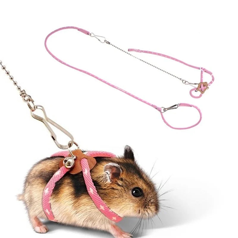 Pet Adjustable Soft Harness Bird Mouse Hamster Ferrets Rat Pig Leash Anti-bite Traction Rope Guinea Pig Accessories