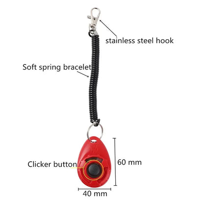 Pet Cat Dog Training Clicker Plastic New Dog Click Trainer Portable Auxiliary  Adjustable Wristband Sound Key Chain Dog Supplies