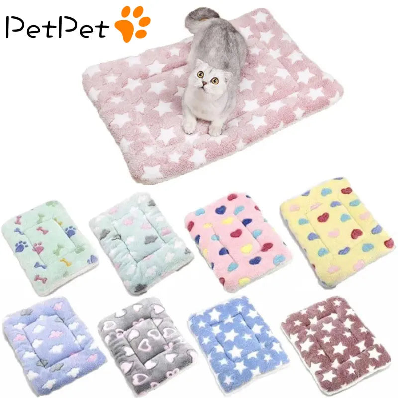 Soft Cat Bed Mats Short Plush Pet Sleeping Bed Mats for Cats Small Dogs Cute Pet Pad Blanket Warm Kitten Cushion Cat Accessories