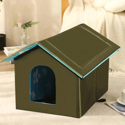 Indoor Pet House Durable Waterproof Folding Pet House Reusable Indoor/outdoor Cat Shelter Tent Nest Zipper for Protection