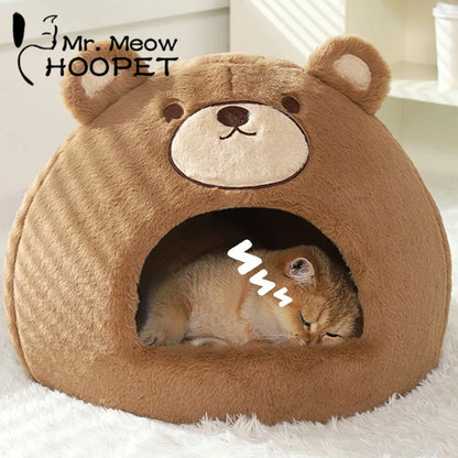 HOOPET Cat Nest Winter Warm Closed Sleeping Dog Nest Four Seasons Universal Pet Sofa Cat Bed Winter Cat House