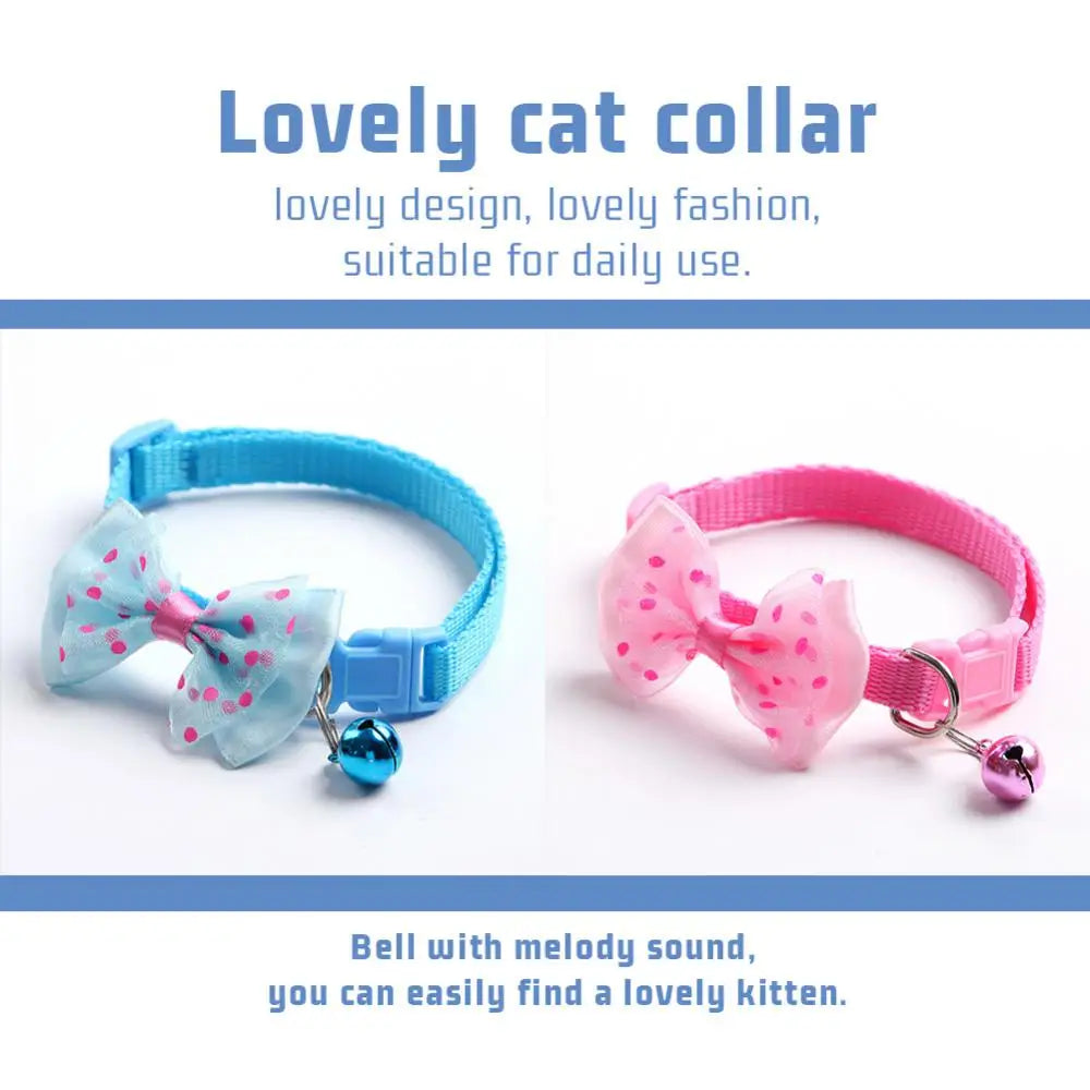 Trendy Adjustable Beautiful Stylish Cat Collar Popular Pet Collar Small Dog Bow Collar Attractive Pet Accessories Stylish Cute