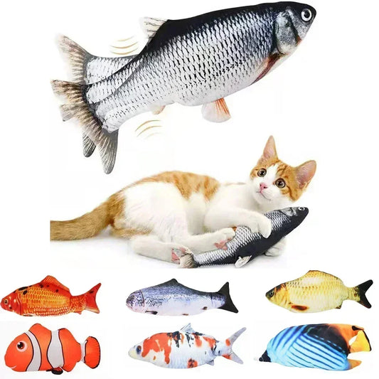 Cat Toy Fish Usb Charger Fish Interactive Electronics Realistic Pet Cat Chew and Bite Toy Pet Supplies Cats & Dogs Products Home