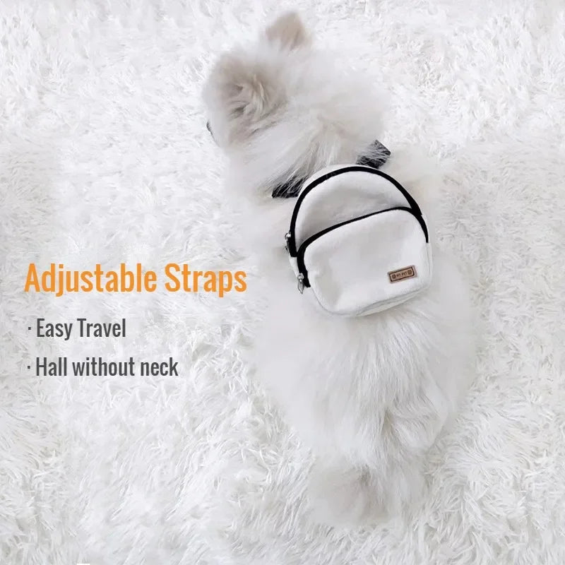 Portable Dog Backpack Pet Carrier Bag Soft Pet Snack Bag Puppy Cute School Bag Convenient Large-capacity Outdoor Pet Supplies