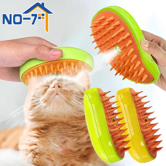 Cat Steamy Brush 3-in-1 Steamy Dog Brush Electric Spray Cat Hair Brushes Pet Grooming Massage Comb Hair Removal Pet Accessories