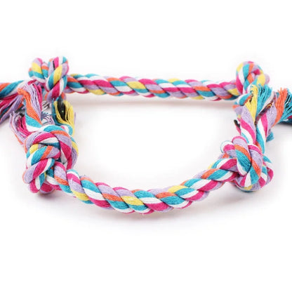 1 pcs New Random Pet puppy chew toy cotton knot rope molar toy durable hemp rope knot dog toy pet Teeth Cleaning Supplies