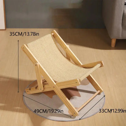 Cat Rocking Chair Cat Elevated Bed Adjustable Pet Lounger Hammock Chair Pet Sisal Bed Puppy Sleeping Nest House For 10kg Pet