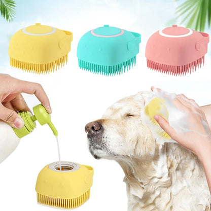 Bathroom Pet Cat and Dog Silicone Soft Massage Bath Brush  Pet Cleaning Brushes Dog Bath Brushes Puppy Bathing Accessories