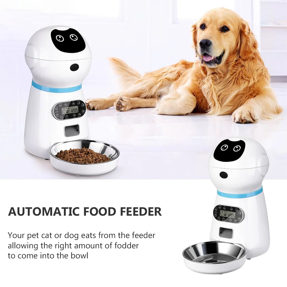 1 Set of Pet Food Dispenser With Stainless Steel Bowl For Dogs Cats Pet Feeder