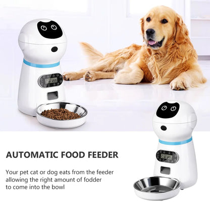 1 Set of Pet Food Dispenser With Stainless Steel Bowl For Dogs Cats Pet Feeder