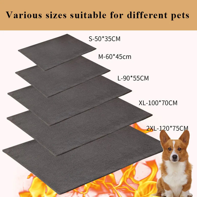 Self heating pet mat, winter heat gathering and warmth keeping cat mat dog mat detachable non slip and dirt resistant dog litter