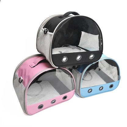 Window Transparent Outdoor Portable Pet Carrier Bag Breathable Travel Bag For Rabbit Hamster Chinchilla Hedgehog Pet Supplies