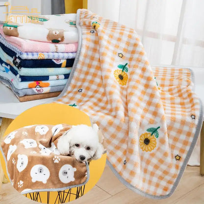 1pc Warm Soft Pet Dog Blanket Mat Plush Thin Pet Sleeping Blanket For Dogs Cats Warm Breathable Cat Cover Blanket Pet Supplies