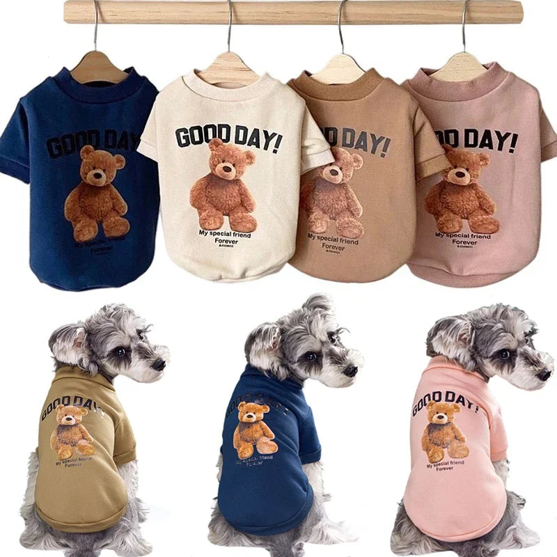 Dogs Winter Cute Clothes Puppy Warm Pullover Sweatshirt Bear Pattern Pet Jacket for Small Medium Dog Cat Coats Chihuahua Costume