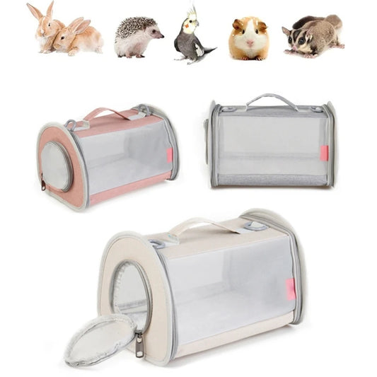 Pet Carriers Bag Portable Bag Hamster Bird Carrier Bags Outgoing Outdoor Travel Pet Hamster Handbag with Mesh Window B03E