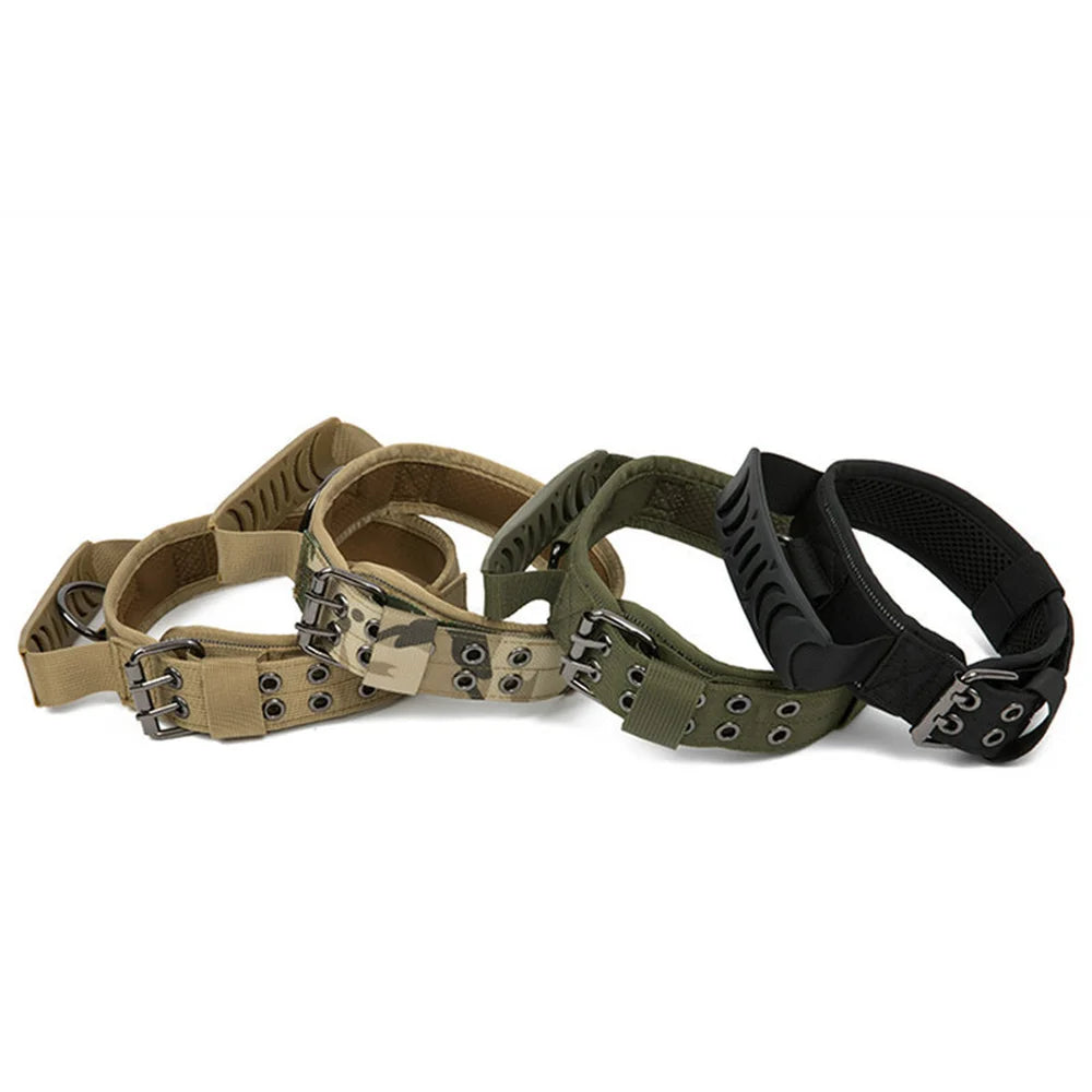 Tactical Police Dog Collar Military Solid Dog Collars Nylon Dog Collar For Small Medium Large Walking Training Pet Accessories