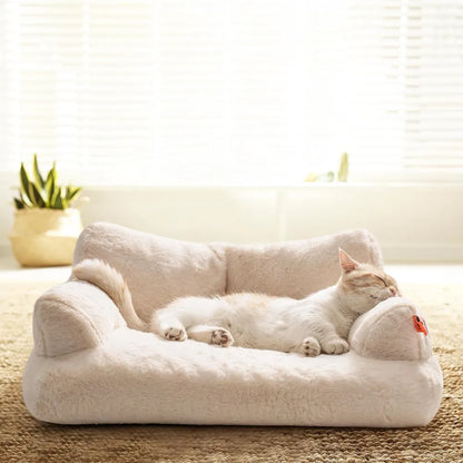 Pet Couch Bed,Washable Cat Beds for Medium Small Dogs & Cats,Durable Dog Beds with Non-Slip Bottom,All-season Fluffy Cat Couch