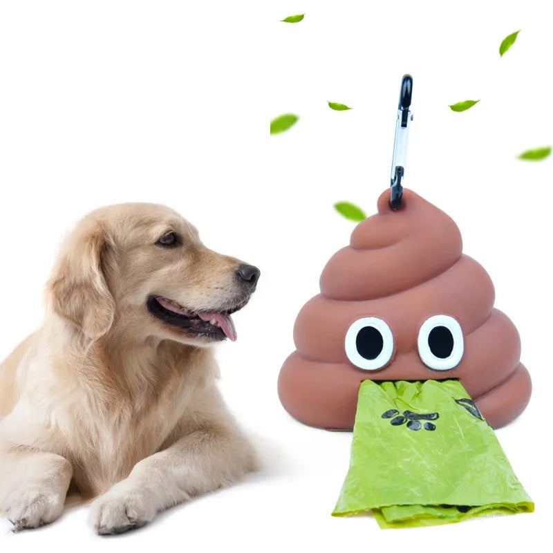 1pc Pet Poop Bag Shit-shaped Dog Cat Waste Bags Portable Dog Poop Dispenser Holder Pets Cleaning Products For Outdoor Pets