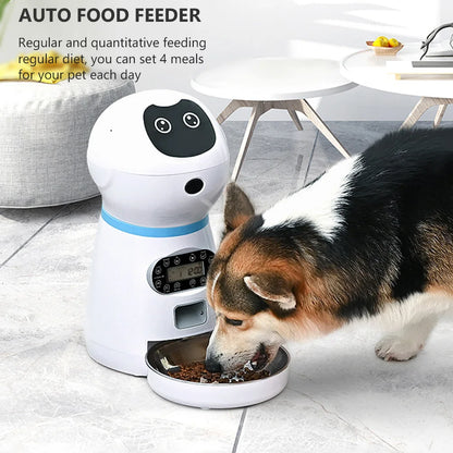 1 Set of Pet Food Dispenser With Stainless Steel Bowl For Dogs Cats Pet Feeder