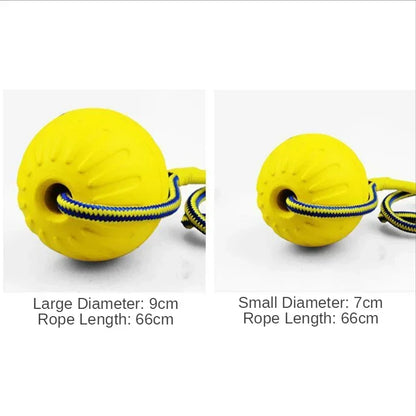 Dog Ball Toy with Rope Indestructible Interactive Dog Toy Pet Training Chew Toys Tooth Clean Solid Core EVA Elastic Ball For Dog