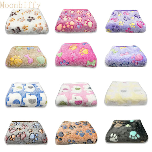 Pet Blanket Soft and Fluffy Cute Cartoon Pattern Pet Mat Warm Comfortable Blanket for Cat and Dogs High Quality Pet Supplies