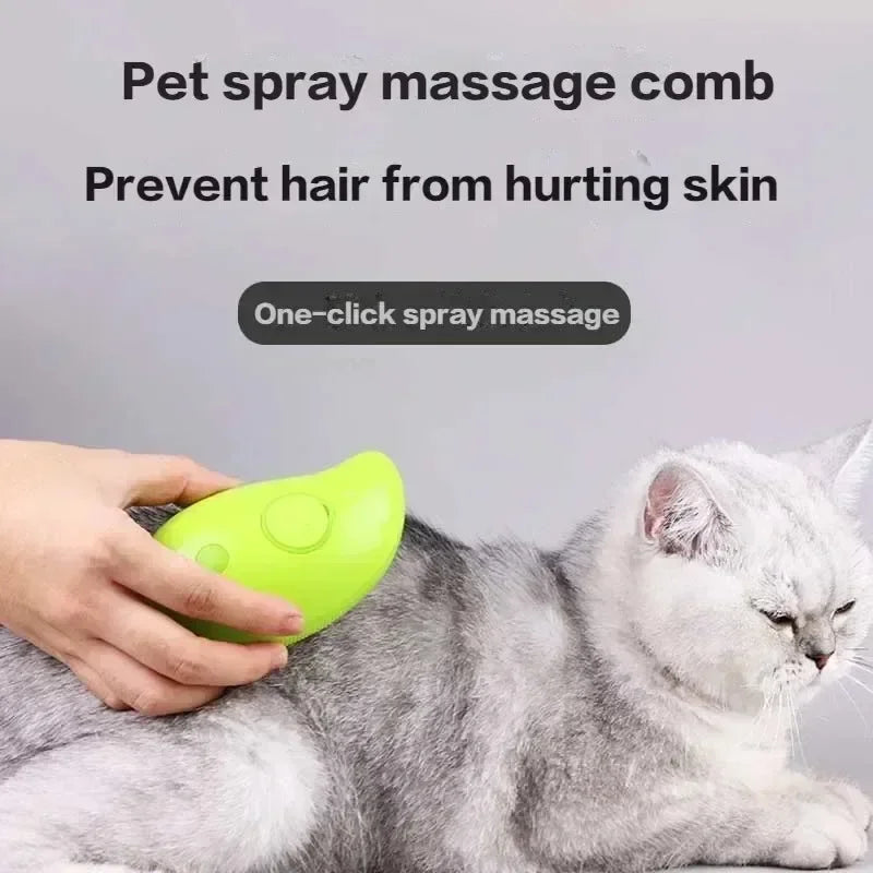 Cat Steam Brush Pet Triple Beauty Comb Dog Grooming Hair Removal Comb Electric Spray Dogs Steamy Supplies Products Home Garden