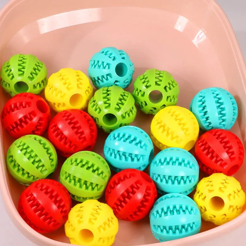 New Pet Dog Toy Interactive Rubber Balls for Small Large Dogs Puppy Cat Chewing Toys Pet Tooth Cleaning Indestructible Dog  Ball