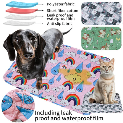 Washable Pet Dog Pee Pad Reusable Absorbent Diaper Mat Puppy Training Pad Pets Bed Urine Mat for Pet Car Seat Protect Cover