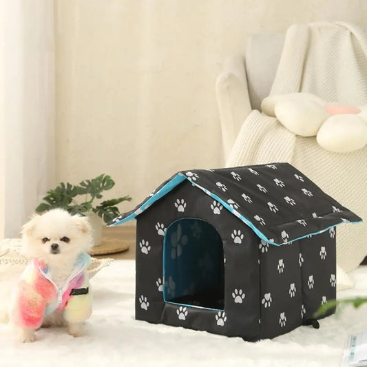 Indoor Pet House Durable Waterproof Folding Pet House Reusable Indoor/outdoor Cat Shelter Tent Nest Zipper for Protection