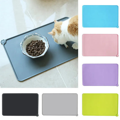 Silicone Waterproof Pet Mat For Dog Cat Pet Food Pad Pet Bowl Drinking Mat Dog Feeding Placemat Portable Outdoor Feeding