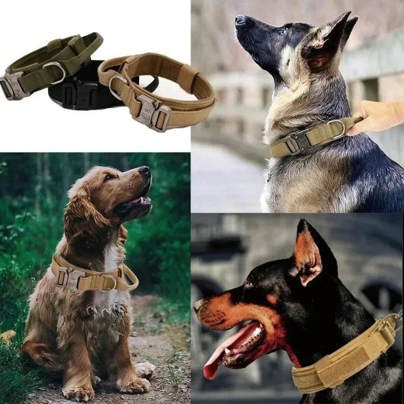 Durable Tactical Dog Collar Leash Set Adjustable Military Pet Collar Leash Medium Large Dog German Shepherd Training Accessories