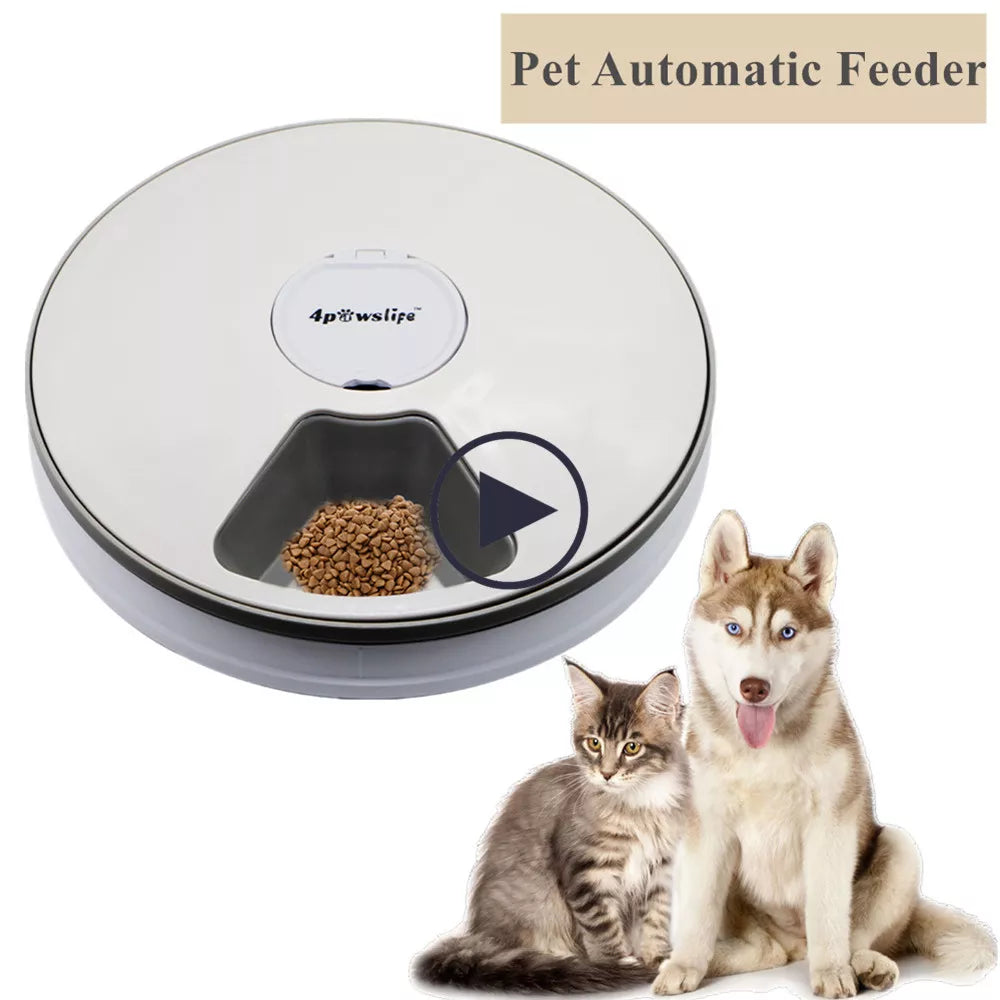 Pet Automatic Feeder Food Timing Dispenser Portion Control Detachable Dogs Cats Anti Slip With Voice Recorder Dry Wet Food 40%