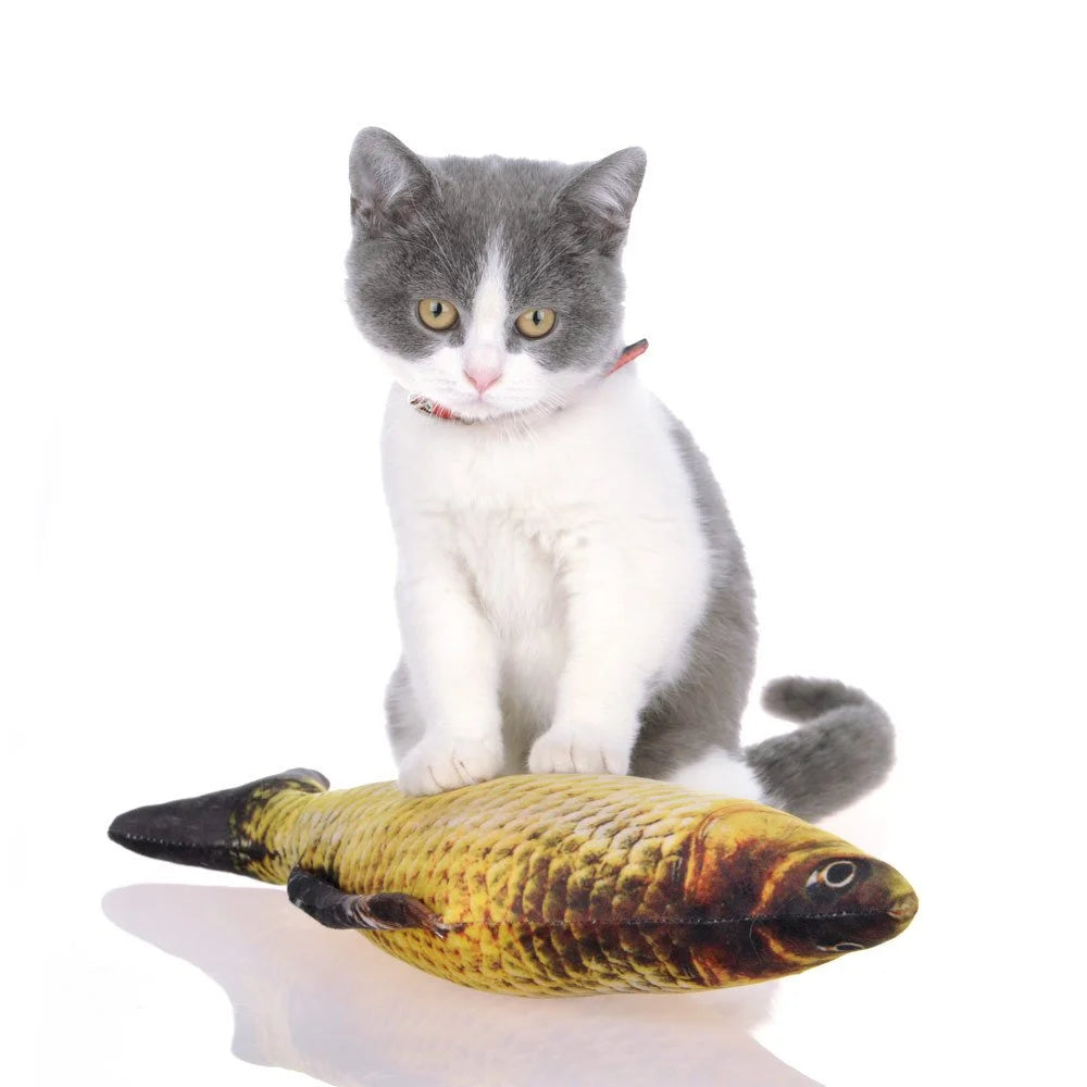 20CM Pet Cat Toy Fish Built-In Cotton Battery-Free Ordinary Simulation Fish Cat Interactive Entertainment Play Cat Toys