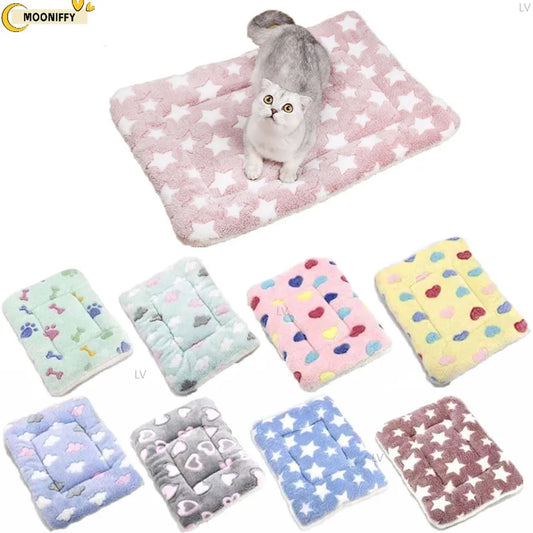 Soft Cat Bed Mats Short Plush Pet Sleeping Bed Mats for Cats Small Dogs Cute Pet Pad Blanket Warm Kitten Cushion Cat Accessories