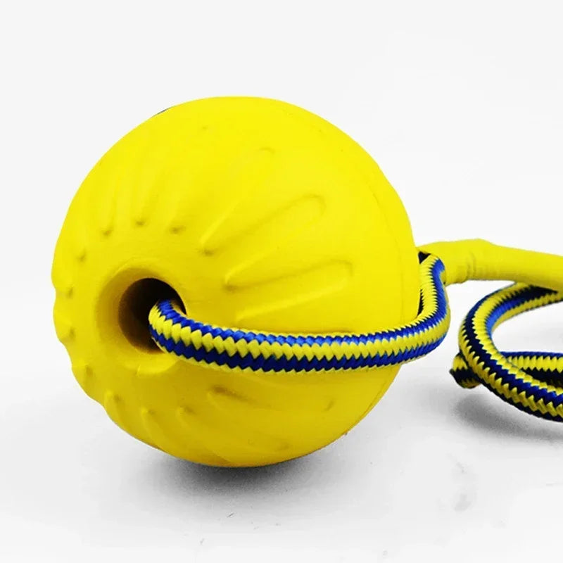 Dog Ball Toy with Rope Indestructible Interactive Dog Toy Pet Training Chew Toys Tooth Clean Solid Core EVA Elastic Ball For Dog