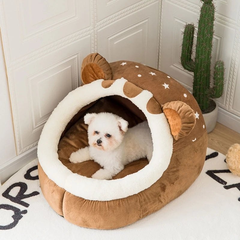 Deep Sleeping Warm in Winter  Bed Little Mat Basket Small Dog House Products Pet Tent Cosy Cave Nest Indoor Warm