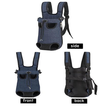 Pet Dog Carrier Backpack Double Shoulder Portable Bag Outdoor Travel Camping Hiking Chest Strap Bag