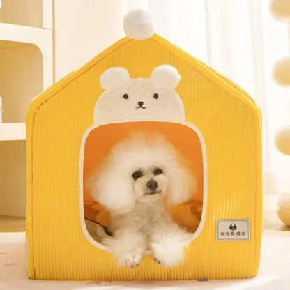 Foldable Dog House Kennel Bed Mat For Small Medium Dogs Cats Winter Warm Cat Bed Nest Pet Products Basket Pets Puppy Cave Sofa