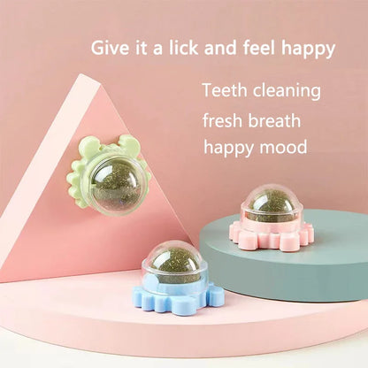 Catnip Cat Toys Wall Ball Clean Mouth Promote Digestion Pet Toys for Cats Kitten Candy Licking Snacks Mint Ball Cat Accessories