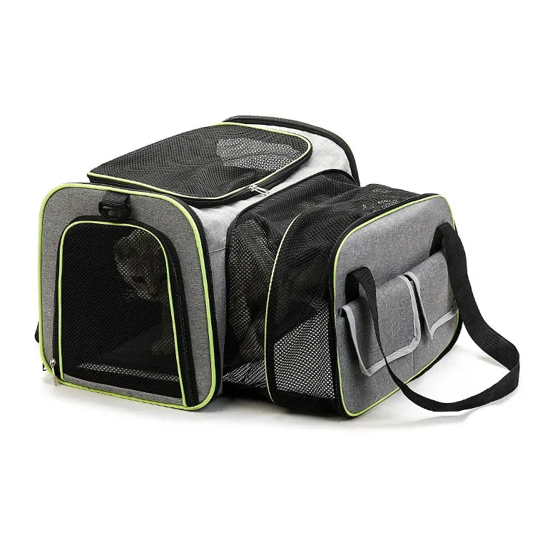 Cat Bag Foldable and Expandable Pet Bag Going Out Portable Car Pet Handbag Breathable Outdoor Cat Backpack