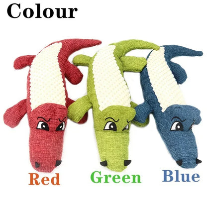 Pet Chew Toys Interactive Cartoon Animal Plush Alligator Shape Dog Sound Toy Gnawing Grinding Teeth Training Supplies