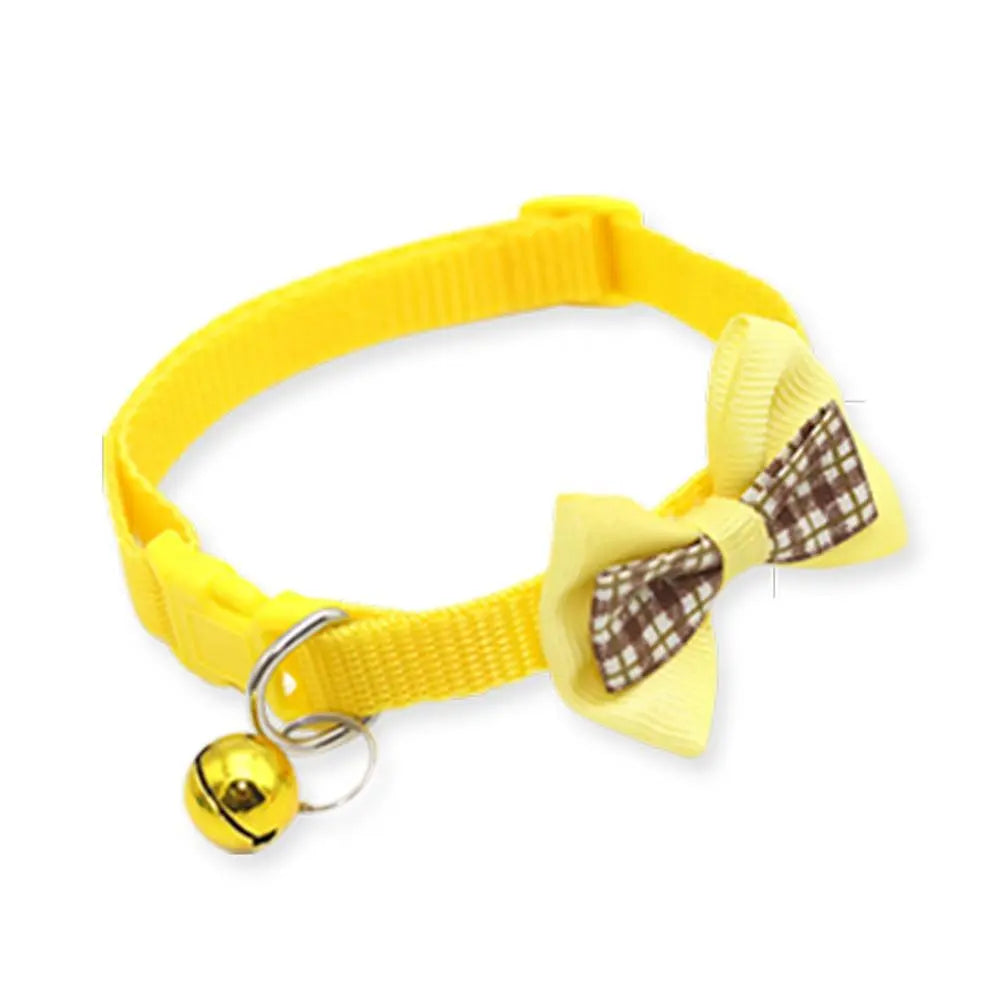 Adjustable Pets Cat Dog Collars Cute Bow Tie With Bell Pendant Necklace Fashion Necktie Safety Buckle Pet Clothing Accessoreis