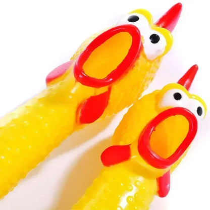 Dog Toy Squeeze Sound Screaming Chicken New Pet Dog Squeak Toy For Dogs Durable and Fun Yellow Rubber Vented Chicken Accessories