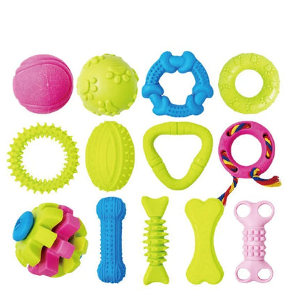 1pc TPR Dog Toys Bite Resistant Chew Toys Puppy Molar Teeth Cleaning Stick Interactive Teddy Toy Ball Dog Training Pet Supplies