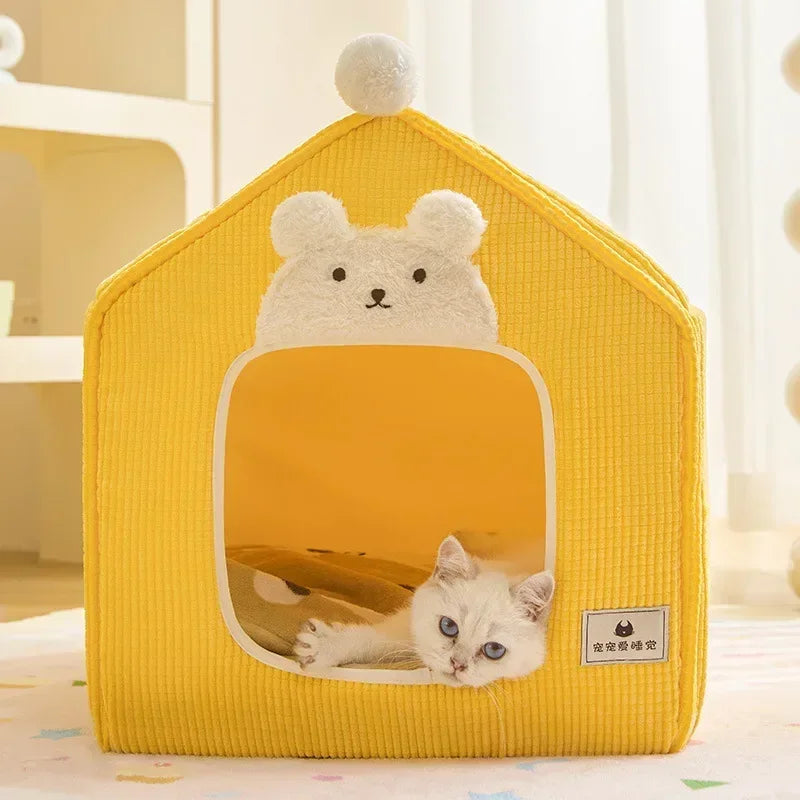 Foldable Dog House Kennel Bed Mat For Small Medium Dogs Cats Winter Warm Cat Bed Nest Pet Products Basket Pets Puppy Cave Sofa