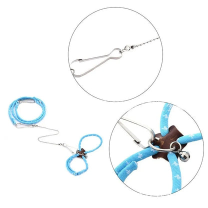 Pet Adjustable Soft Harness Bird Mouse Hamster Ferrets Rat Pig Leash Anti-bite Traction Rope Guinea Pig Accessories