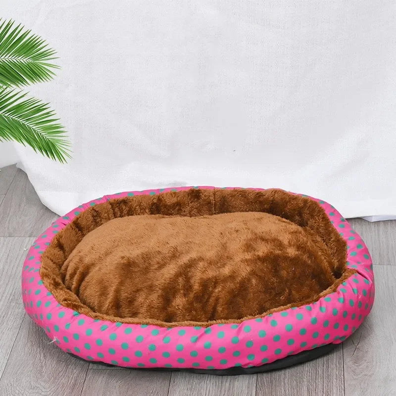 Pet Bed Warm Winter Dog Cat Bed Soft Wool Point Design Pet Nest With Removable Mats Octagonal Shape Kennel Cat Dog Sofa Bed